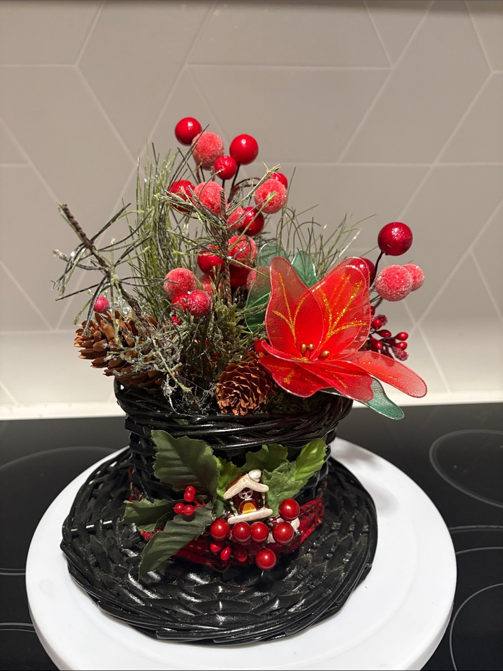 Festive Red Holiday Floral Arrangement